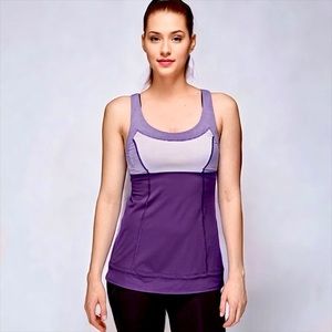 Lululemon Athletica Purple, Gray, + Off White Tank Top Size 6 NWOT
